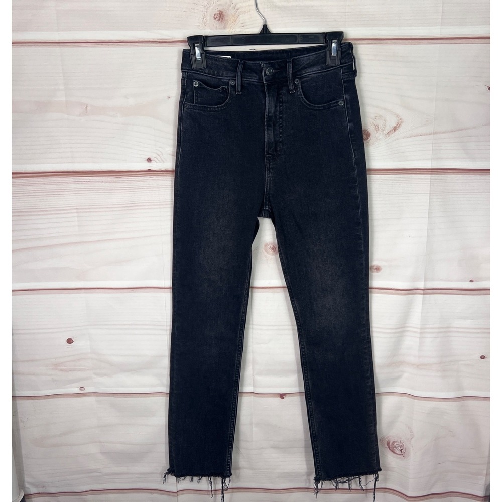 Gap Jeans Womens 2 Black Vintage Slim Leg Sky High Denim Pockets Stretch Solid